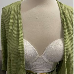 G by Giuliana open knit topper (sz S) Green